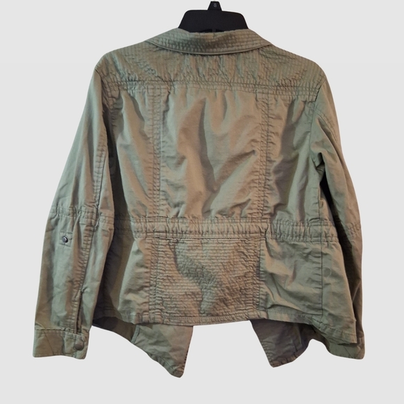 Ann Taylor LOFT Utility Jacket Women’s XS Olive Green Cargo Anorak Zip Front - Picture 3 of 6